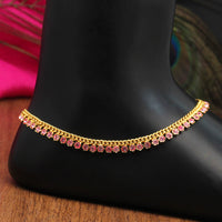Thumbnail for pink color rhinestone anklets (ank993pnk)