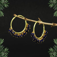 Thumbnail for blue color antique hoop earrings (ante1459blu)
