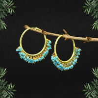 Thumbnail for firozi color antique hoop earrings (ante1459frz)