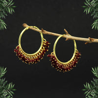 Thumbnail for maroon color antique hoop earrings (ante1459mrn)