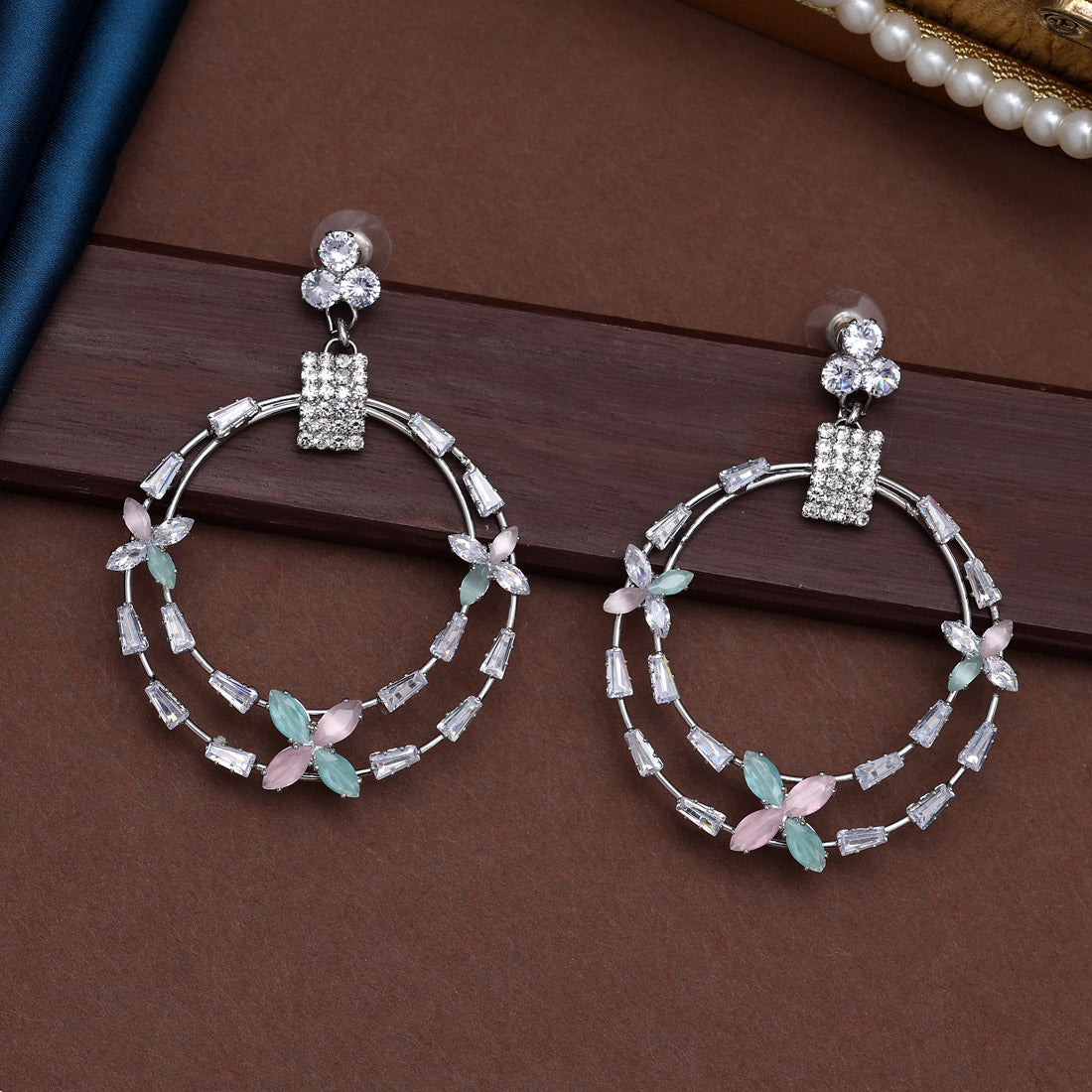 multi color stone earrings (ante1705mlt)