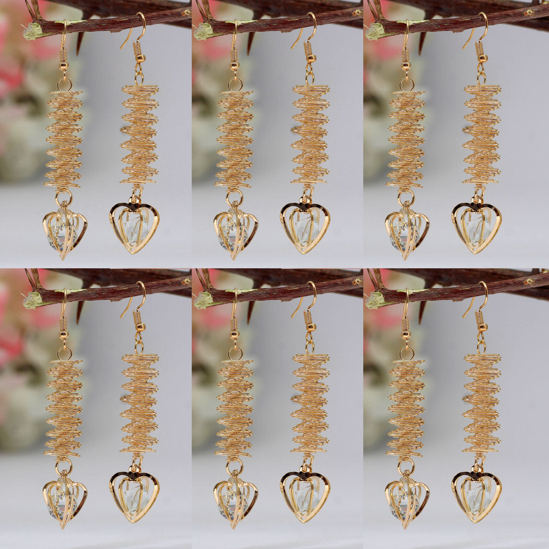 gold color antique earrings combo of 6 pairs (ante484cmb)