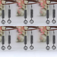Thumbnail for black color antique earrings combo of 6 pairs (ante485cmb)
