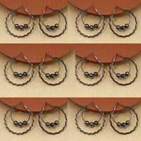 Thumbnail for black color antique earrings combo of 6 pairs (ante490cmb)