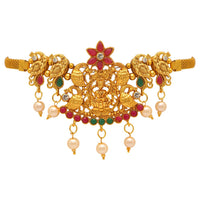 Thumbnail for maroon & green color glass stone bajuband (bjb182mg)