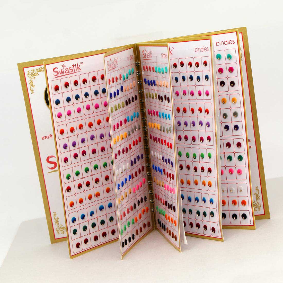 assorted color multicolor velvet bindi book for women & girls- total pieces- 960 (bnd146cmb)