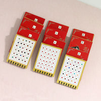 Thumbnail for assorted color multicolor velvet 12 bindi booklet for women & girls- total bindi count- 1800 (bnd181cmb)