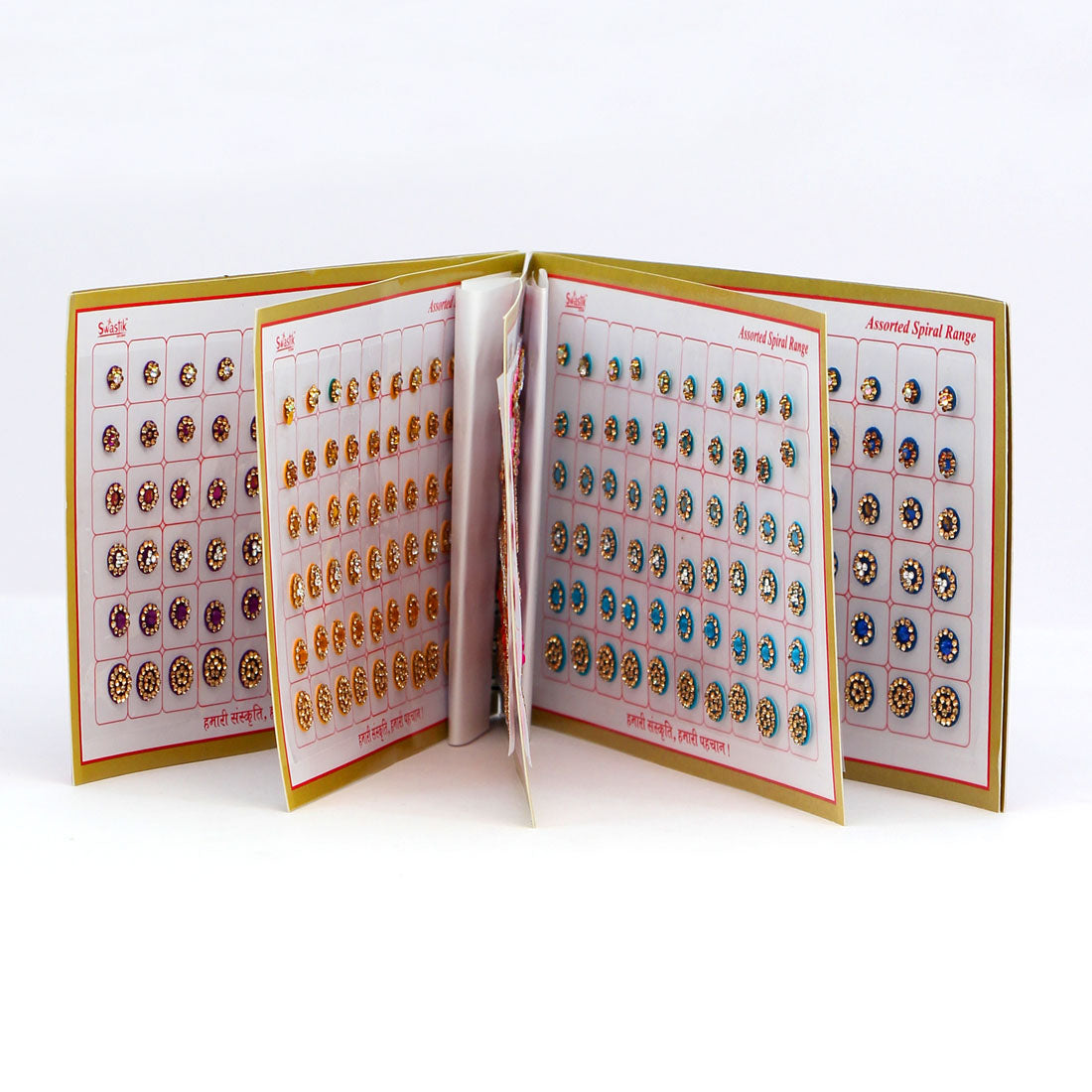 assorted color velvet bindi book for women & girls- total pieces- 600 (bnd182cmb)
