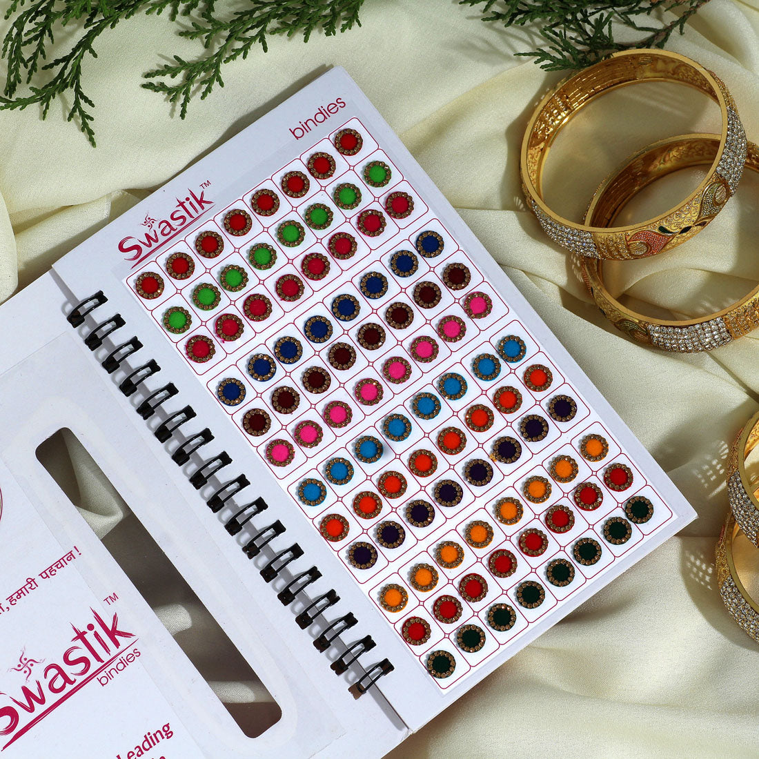 assorted color velvet bindi book for women & girls- total pieces- 960 (bnd204cmb)