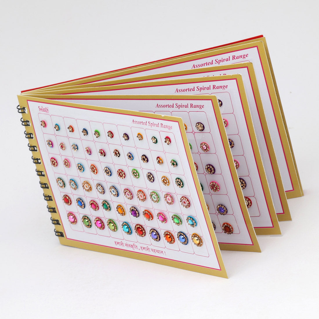 assorted color velvet bindi book for women & girls- total pieces- 300 (bnd225cmb)