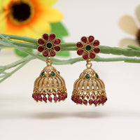Thumbnail for maroon & green color premium copper earrings (cpe105mg)