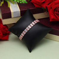 Thumbnail for white color rose gold rhinestone bracelet (crtb228wht)