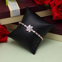 Thumbnail for white color rose gold rhinestone bracelet (crtb232wht)