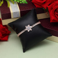 Thumbnail for white color rose gold rhinestone bracelet (crtb234wht)