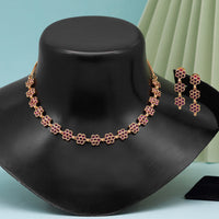 Thumbnail for rani color american diamond necklace set (czn805rni )