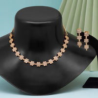 Thumbnail for white color american diamond necklace set (czn805wht )