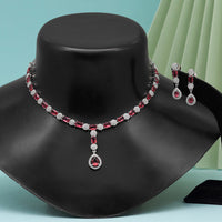 Thumbnail for rani color american diamond necklace set (czn813rni )