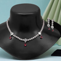 Thumbnail for rani color american diamond necklace set (czn818rni )