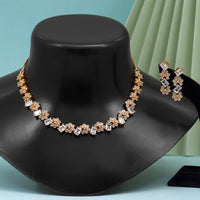 Thumbnail for white color american diamond necklace set (czn820wht )
