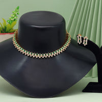Thumbnail for green color american diamond necklace set (czn842grn)