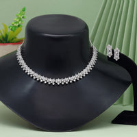 Thumbnail for silver color american diamond necklace set (czn843slv)