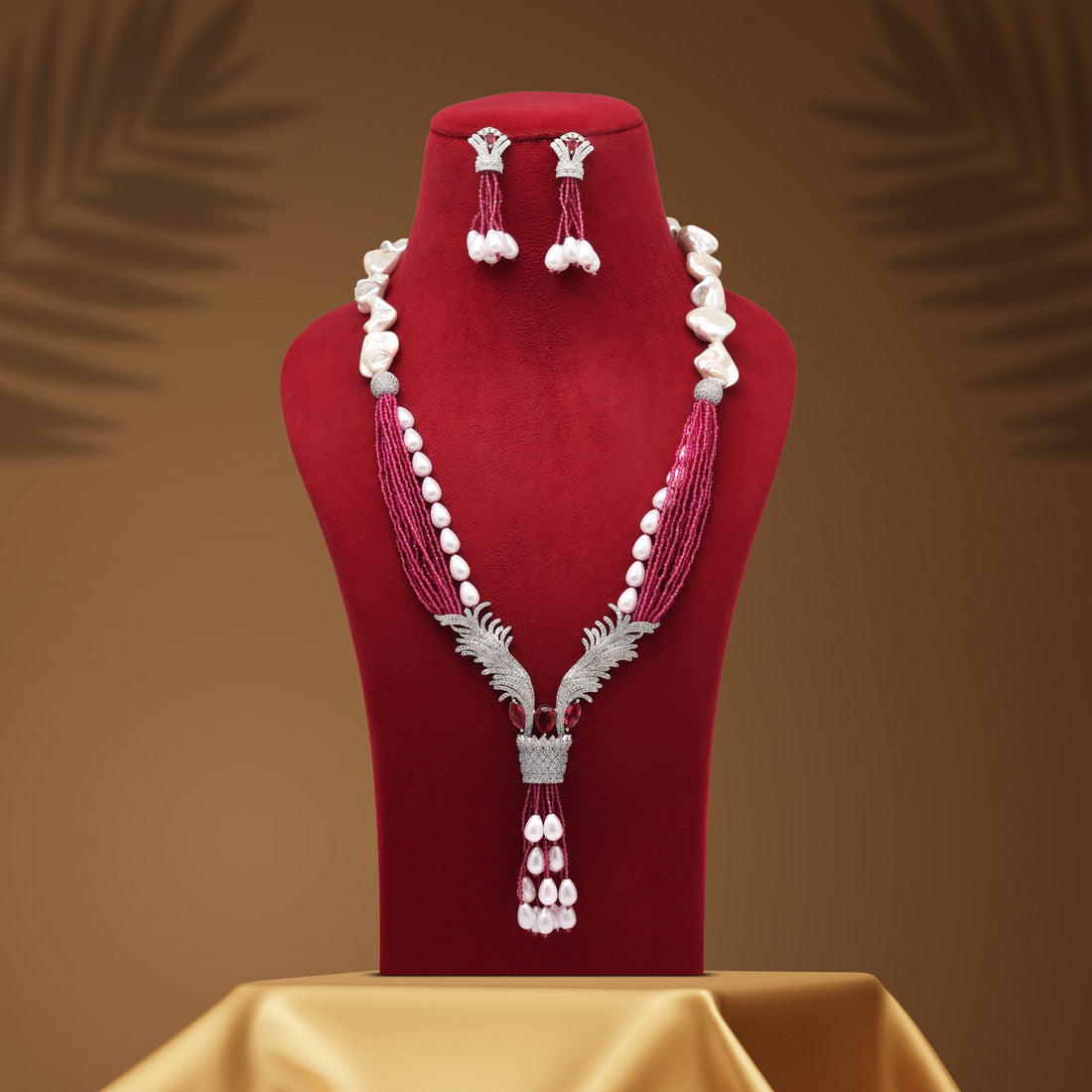 rani color american diamond necklace set (czn888rni)