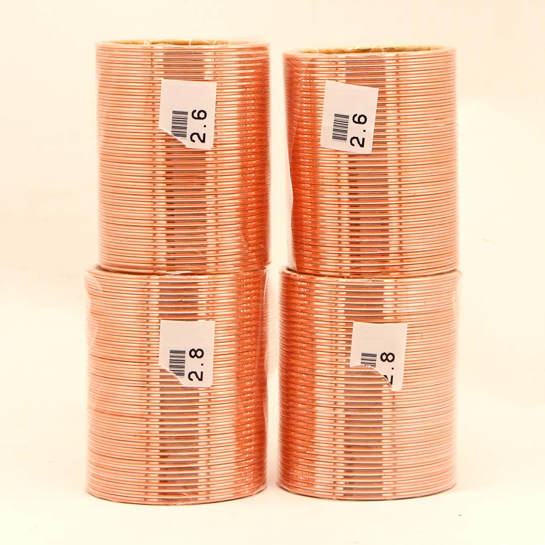 peach color 4 set of fashion bangles combo size(2 set of 2.6, 2 set of 2.8) fb139cmb