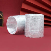 Thumbnail for silver color 2 set of fashion bangles combo size: 2.10 (fb252cmb)