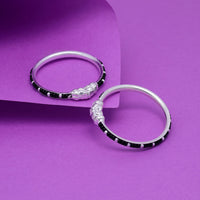 Thumbnail for black color 1 pair of oxidised kids bangles size: 1.6 (gsb325blk-1.6)