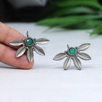 Thumbnail for green color oxidised earrings (gse2464grn)