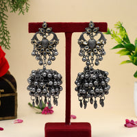 Thumbnail for silver color oxidised earrings (gse2632slv)