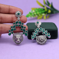 Thumbnail for green color oxidised earrings (gse2769grn)