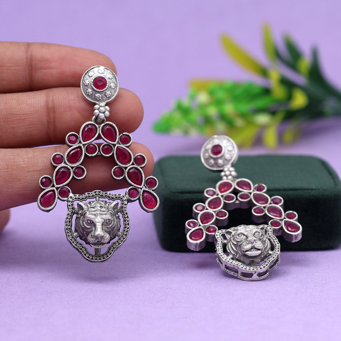 rani color oxidised earrings (gse2769rni)