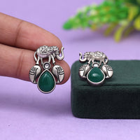 Thumbnail for green color oxidised earrings (gse2771grn)