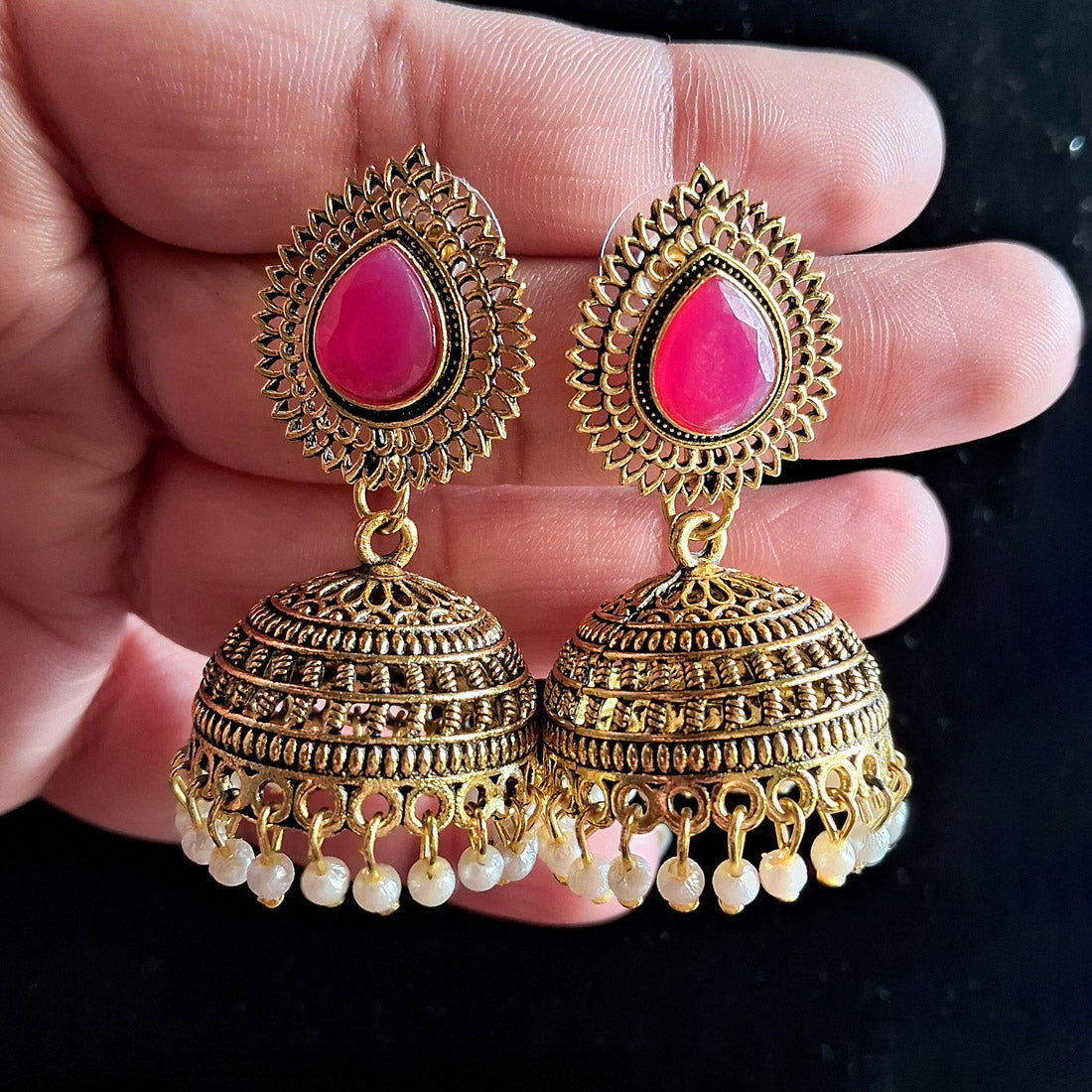 rani color oxidised earrings (gse2792rni)