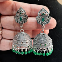 Thumbnail for green color oxidised earrings (gse2795grn)