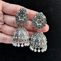 Thumbnail for silver color oxidised earrings (gse2802slv)