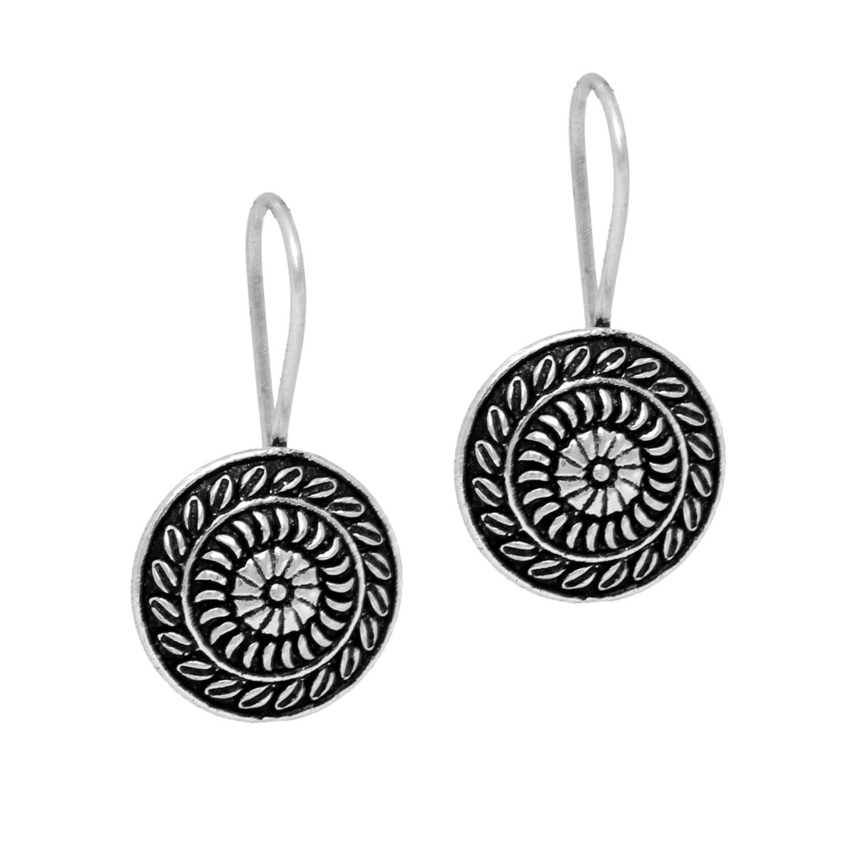 indian traditional oxidised stud brass earrings (gse473slv)