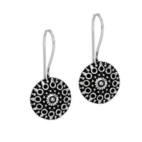 Thumbnail for handmade indian traditional designer silver oxidised stud brass earrings (gse474slv)