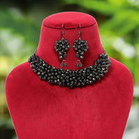 Thumbnail for black color oxidised necklace set (gsn1635blk)
