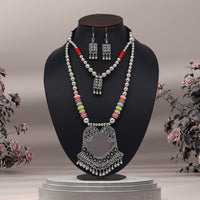 Thumbnail for multi color oxidised mirror necklace set (gsn1948mlt)