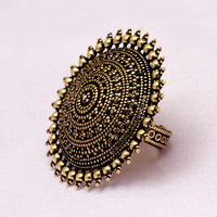 Thumbnail for gold color oxidised ring (gsr288gld)