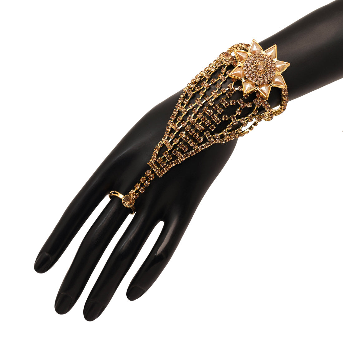 gold color rhinestone hathphool (hf143gld)