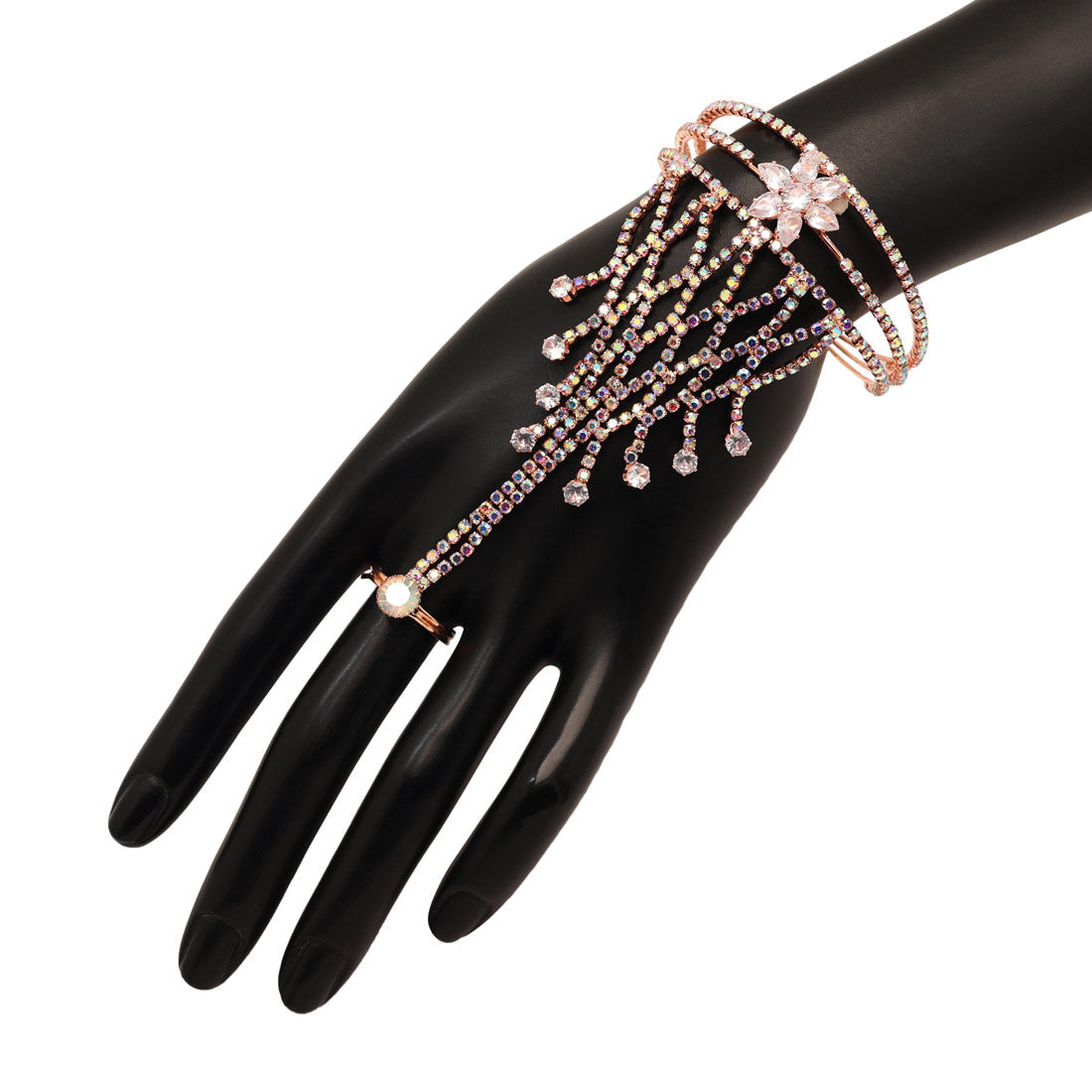 rainblow color rose gold rhinestone hathphool (hf144rnw)