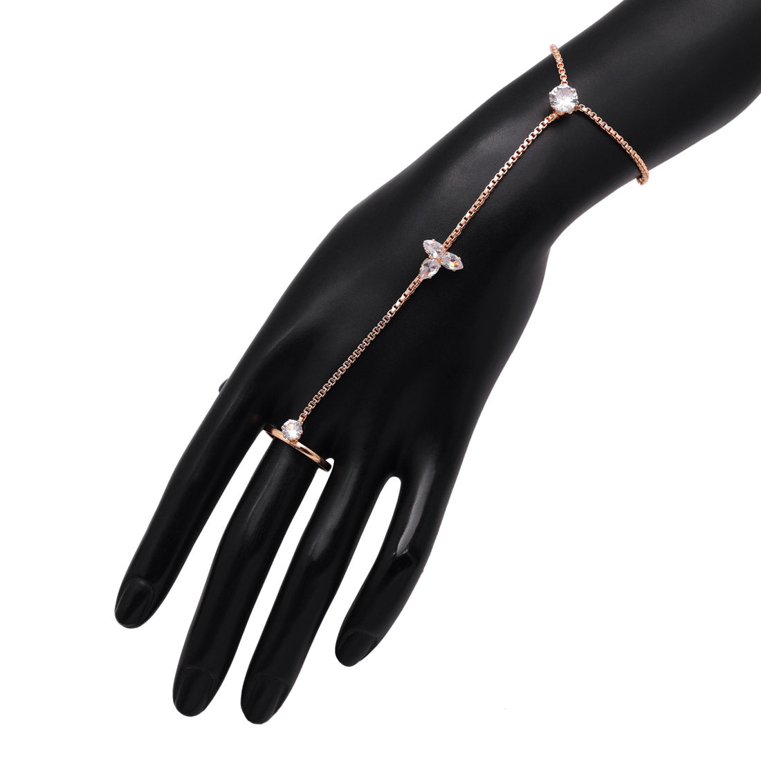 white color rose gold rhinestone hathphool (hf150wht)