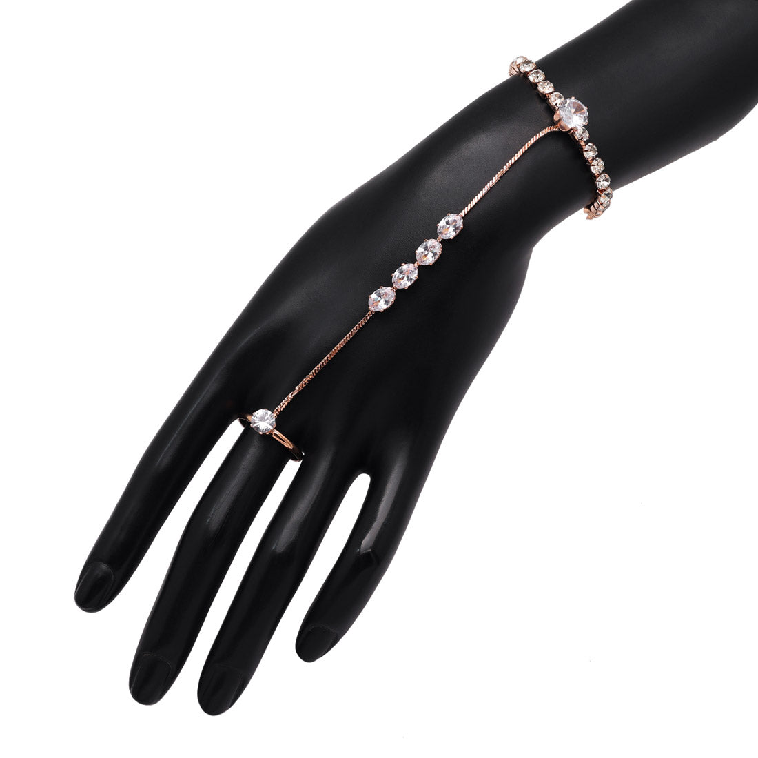 white color rose gold rhinestone hathphool (hf157wht)