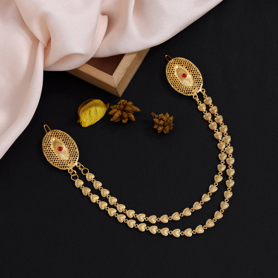gold color gold plated hair pin / juda pin (hrp188gld)