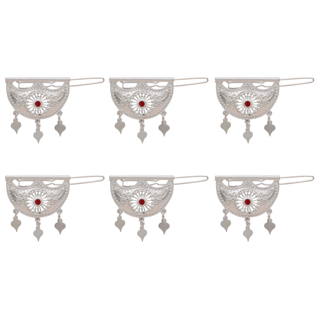 silver color 6 pieces hair pin (hrpcmb240)