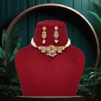 Thumbnail for rani color choker gold plated necklace set (kbsn1167rni)