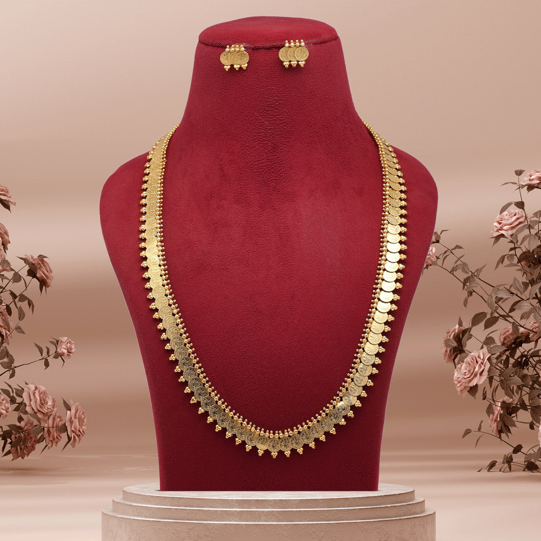 gold color gold plated necklace set (kbsn1174gld)